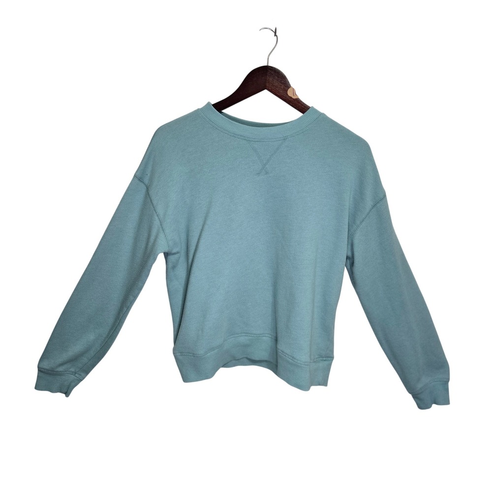 SO Goods for Life Womens Teal Blue Crewneck Sweatshirt Large RN73277